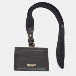 Fendi x Versace Black/Gold Leather Fendace Lanyard Card Holder