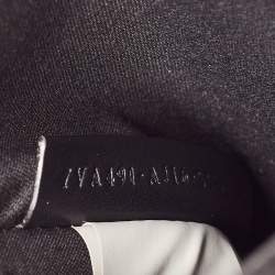 Fendi x Versace Black Leather Logo Wristlet Zip Pouch