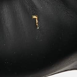 Pre Owned Fendi x Versace Gold Metal and Leather Flat Slides Size 40