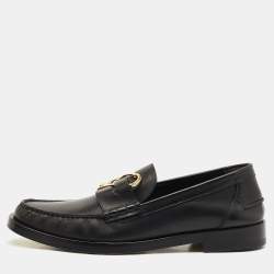 Fendi x Versace Black Leather Fendace Loafers Size 44