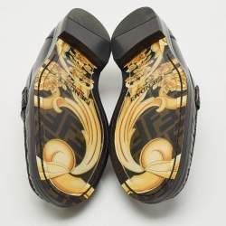 Fendi x Versace Black Leather Fendace Loafers Size 44