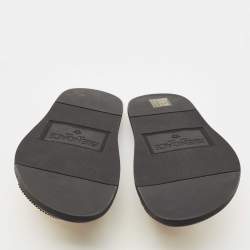 Fendi x Versace Gold Metal and Leather Flat Slides Size 40
