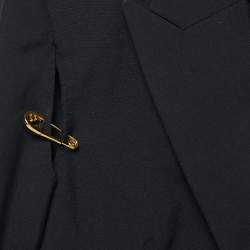 Fendace Black Wool Cut-Out Safety Pin Detail Blazer L