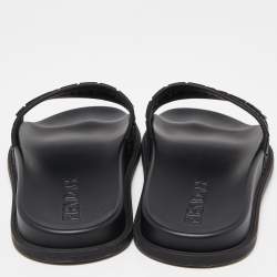 Fendi x Versace Black Rubber Flat Slides Size 44