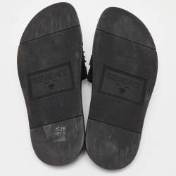 Fendi x Versace Black Rubber Flat Slides Size 44