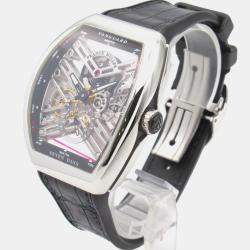 Franck Muller Skeleton Stainless Steel Vanguard 7 Days Power Reserve V45S6SQT Manual winding Men's Wristwatch 44 mm