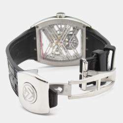 Franck Muller Skeleton Stainless Steel Vanguard 7 Days Power Reserve V45S6SQT Manual winding Men's Wristwatch 44 mm