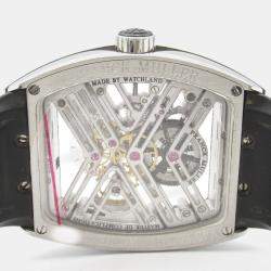 Franck Muller Skeleton Stainless Steel Vanguard 7 Days Power Reserve V45S6SQT Manual winding Men's Wristwatch 44 mm