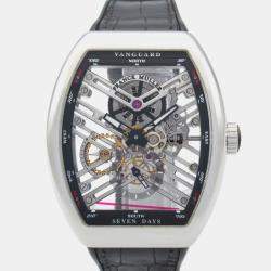 Franck Muller Skeleton Stainless Steel Vanguard 7 Days Power Reserve V45S6SQT Manual winding Men's Wristwatch 44 mm