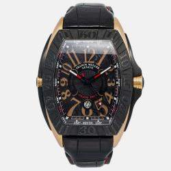 Franck Muller Grand Prix 9900 SC GP Automatic Black 18K Rose Gold Titanium Men's Wristwatch 49mm