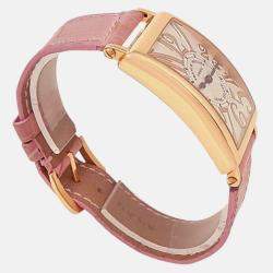 Pre Owned Franck Muller Long Island 952 QZ REL Quartz Silver 18K Rose Gold Women’s Wristwatch 26 mm