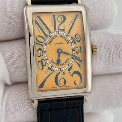 Pre Owned Franck Muller Long Island 1000 SC Automatic Orange 18k White Gold Men's Wristwatch 45 mm