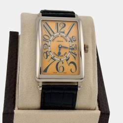 Pre Owned Franck Muller Long Island 1000 SC Automatic Orange 18k White Gold Men's Wristwatch 45 mm