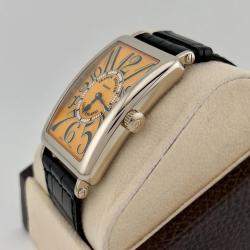 Pre Owned Franck Muller Long Island 1000 SC Automatic Orange 18k White Gold Men's Wristwatch 45 mm
