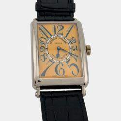 Pre Owned Franck Muller Long Island 1000 SC Automatic Orange 18k White Gold Men's Wristwatch 45 mm
