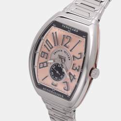 Pre Owned Franck Muller Salmon Stainless Steel Vanguard Slim Vintage V 41 S S6 AT FO Automatic Watch 40MM