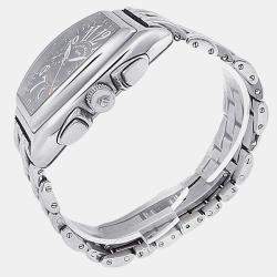 Pre Owned Franck Muller Conquistador 8001 CC Automatic Chronograph Black Dial Stainless Steel Men's Wristwatch 34 mm