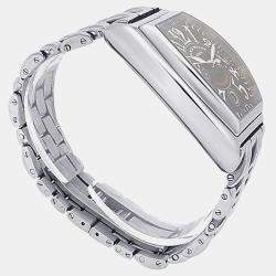 Pre Owned Franck Muller Conquistador 8001 CC Automatic Chronograph Black Dial Stainless Steel Men's Wristwatch 34 mm