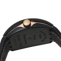 Pre Owned Franck Muller Black 18K Rose Gold & Titanium Leather Vanguard V 45 SC DT Men's Wristwatch 44 mm