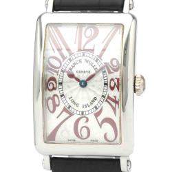 Pre Owned Franck Muller Silver Stainless Steel Long Island Japan LTD Edition 952 QZ JA Men's Wristwatch 26 MM