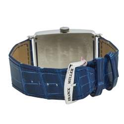 Pre Owned Franck Muller Silver Stainless Steel Diamonds Alligator Long Island Color Dreams 1200SC Men's Wristwatch 32 mm 