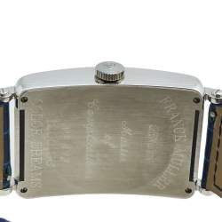 Pre Owned Franck Muller Silver Stainless Steel Diamonds Alligator Long Island Color Dreams 1200SC Men's Wristwatch 32 mm 