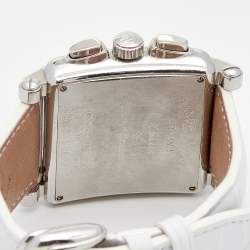 Frank Muller Silver Stainless Steel Alligator Cortez Conquistador 10000HCC Men's Wristwatch 40 mm