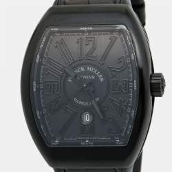 Franck Muller Black Titanium Alligator Leather Rubber Vanguard V45 SC DT TT NR BR NR Men's Wristwatch 44 mm