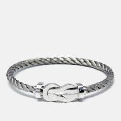 Fred Chance Infinie 18k White Gold Stainless Steel Bracelet 17