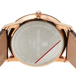 مملوكة مسبقًا Frederique Constant Silver Rose Gold Plated Stainless Steel Slimline FC-235M4S4 Men's Wristwatch 37 mm