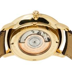 Frederique Constant Silver Gold Plated Stainless Steel Leather Slimline FC-306X4S25/6 Men's Wristwatch 40 mm