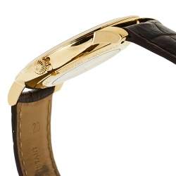 Frederique Constant Silver Gold Plated Stainless Steel Leather Slimline FC-306X4S25/6 Men's Wristwatch 40 mm