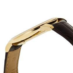 Frederique Constant Silver Gold Plated Stainless Steel Leather Slimline FC-306X4S25/6 Men's Wristwatch 40 mm