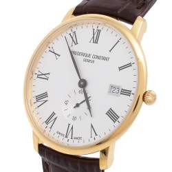 Frederique Constant Silver Gold Plated Stainless Steel Slimline FC200/220/245X5S34/5/6 Men's Wristwatch 38 mm  