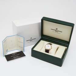 Pre Owned Frederique Constant Silver Gold Plated Stainless Steel Leather Persuasion FC-292X4P4/5/6 Men's Wristwatch 40MM