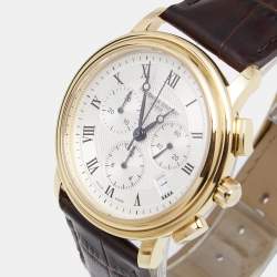 Pre Owned Frederique Constant Silver Gold Plated Stainless Steel Leather Persuasion FC-292X4P4/5/6 Men's Wristwatch 40MM