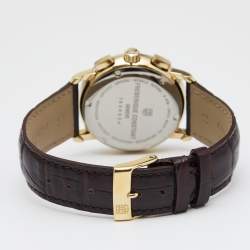 Pre Owned Frederique Constant Silver Gold Plated Stainless Steel Leather Persuasion FC-292X4P4/5/6 Men's Wristwatch 40MM