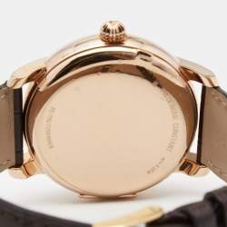 Frederique Constant Silver Rose Gold Plated Alligator Leather Limited Edition Zodiac FC-724CC4H4 Men's Wristwatch 41 mm