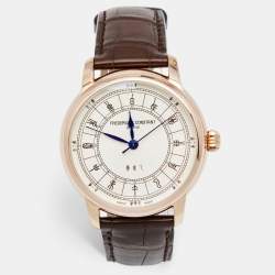 Frederique Constant Silver Rose Gold Plated Alligator Leather Limited Edition Zodiac FC-724CC4H4 Men's Wristwatch 41 mm