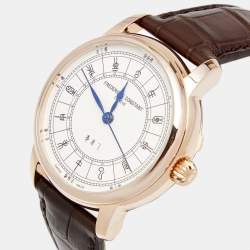 Frederique Constant Silver Rose Gold Plated Alligator Leather Limited Edition Zodiac FC-724CC4H4 Men's Wristwatch 41 mm