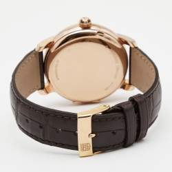 Frederique Constant Silver Rose Gold Plated Alligator Leather Limited Edition Zodiac FC-724CC4H4 Men's Wristwatch 41 mm