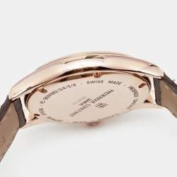 Frederique Constant Silver Rose Gold Plated Stainless Steel Crococalf Leather Classics Index FC-303MV5B4 Men's Wristwatch 40 mm