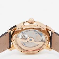 Frederique Constant Black 18K Rose Gold Alligator Leather Limited Edition Heart Beat FC942ABS4H9 Men's Wristwatch 42 mm