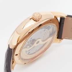 Frederique Constant Black 18K Rose Gold Alligator Leather Limited Edition Heart Beat FC942ABS4H9 Men's Wristwatch 42 mm