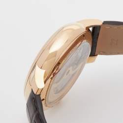 Frederique Constant Black 18K Rose Gold Alligator Leather Limited Edition Heart Beat FC942ABS4H9 Men's Wristwatch 42 mm
