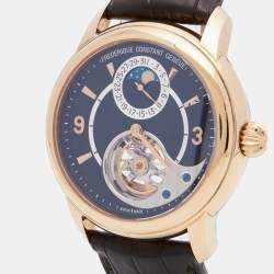 Frederique Constant Black 18K Rose Gold Alligator Leather Limited Edition Heart Beat FC942ABS4H9 Men's Wristwatch 42 mm