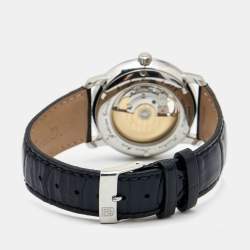 مملوكة مسبقًا Frederique Constant Silver Crococalf Leather Classic Moonphase Date FC-330/335X4P4/5/6 Men's Wristwatch 40 mm