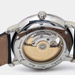 مملوكة مسبقًا Frederique Constant Silver Crococalf Leather Classic Moonphase Date FC-330/335X4P4/5/6 Men's Wristwatch 40 mm
