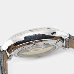 مملوكة مسبقًا Frederique Constant Silver Crococalf Leather Classic Moonphase Date FC-330/335X4P4/5/6 Men's Wristwatch 40 mm