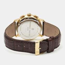 Frederique Constant Silver Gold Tone Stainless Steel Calf Leather Classics FC-292MC4P5 Men's Wristwatch 40 mm
